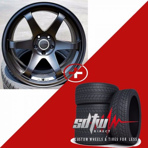 19&#034; eurotek u007 wheels/ new tires te37 style fits 350z g35 mustang concave rims