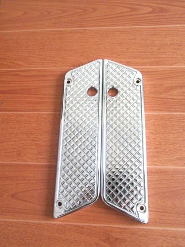 Chrome billet cnc aluminum saddlebags latch cover face 4 harley touring r 93-13