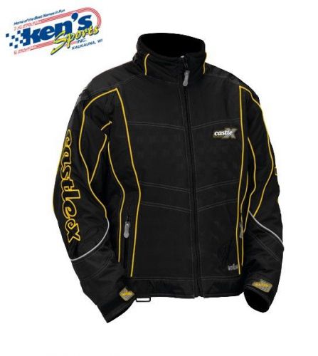Castle x women&#039;s yellow &amp; black twist-12 solid snowmobile jacket 72-830_