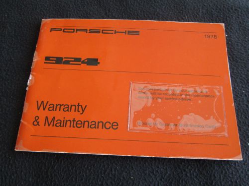 1978 porsche 924 owner&#039;s warranty &amp; maintenance manual used us service book