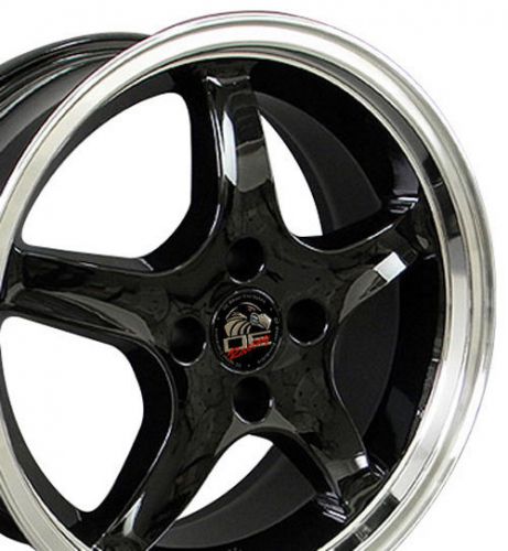 17&#034; black 4 lug cobra wheels set of 4 rims fit mustang® gt