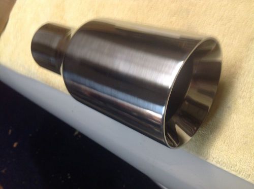 Exhaust tip premium polished stainless straght cut