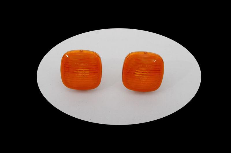 Square fender side marker lights amber orange lens pair for audi a4/s4 b5 95-98