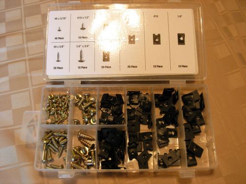 U-clip and screw assortment,170 pc,dash panel, auto restoration,atv