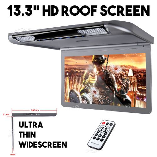 13.3&#034; hd ultra thin widescreen car roof screen hdmi usb sd player &amp; led lights