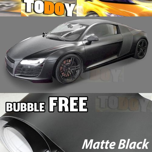 Matte flat black vinyl car wrap sticker decal bubble free air release film
