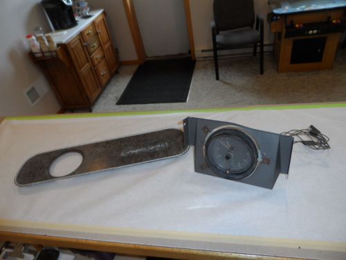 1969 69 mercury cougar xr-7 dash clock assembly with woodgrain panel &amp; harness