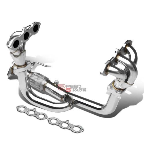 Honda accord 3.0l v6 j30a1 stainless steel exhaust chrome header+gasket+bolts