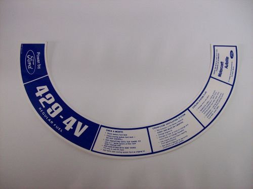 Ford 1973 429 4 v  regular fuel air cleaner decal