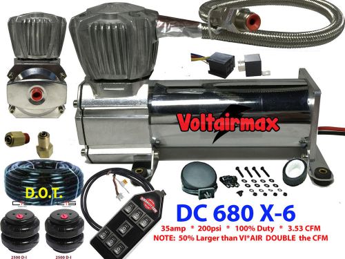 Voltairmax dc680c 200psi air compressor suspension 3.53cfm w/7switch/bags