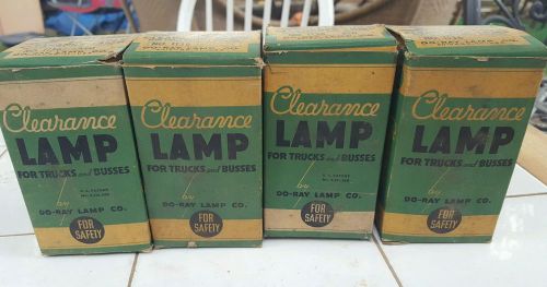 2 red &amp; 2 green vtg. glass lens clearance warning lights do-ray original boxes