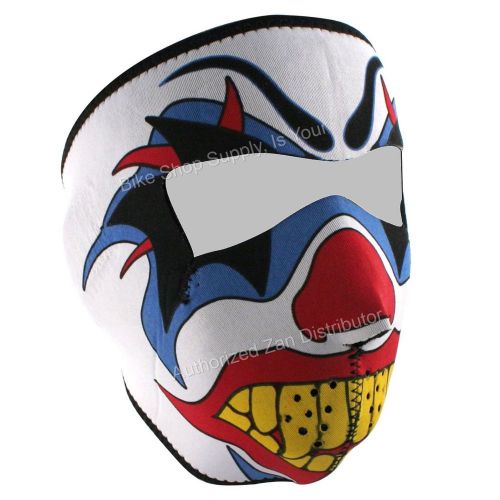 Zan headgear wnfm005, neoprene full mask, reverse to black, crazy clown facemask