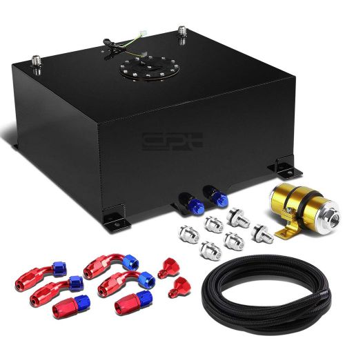 15.5 gallon aluminum fuel cell tank+cap+oil feed line+30 micron filter kit gold