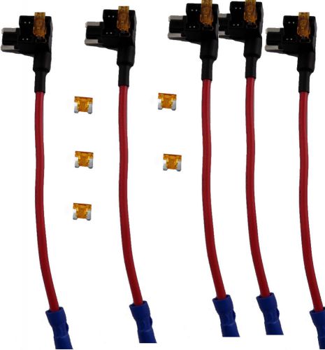 Car automotive circuit blade style atm  mini fuse holder with 5 amp fuse 5 pcs