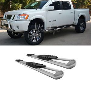 Fit 04-16 nissan titan/xd crew cab (4 full size doors) 4&#034; s/s side step nerf bar