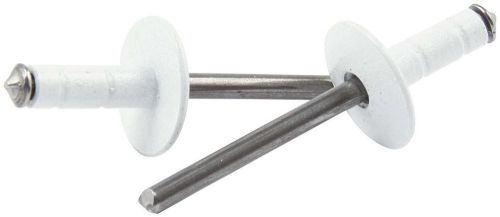 Racing pop rivets multi-grip 3/16  5/8&#034;large head white aluminum/ steel nail