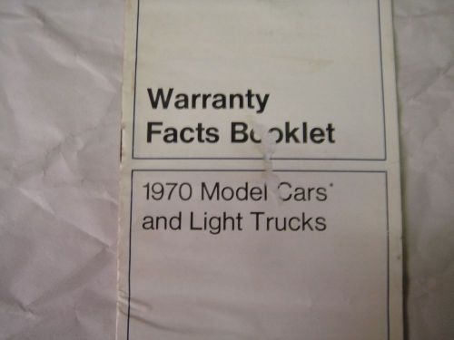 1970 ford model car and light trucks warranty facts book used free shipping