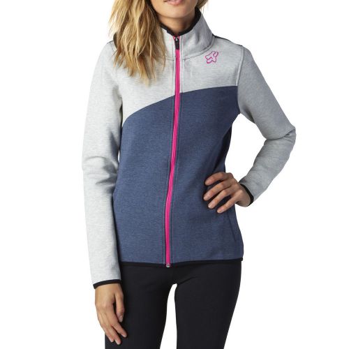 Fox racing womens heather navy blue/white persuade track jacket