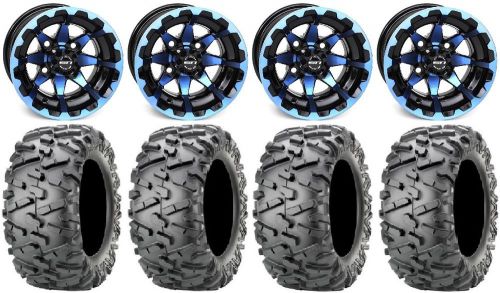 Sti hd6 blue/black golf wheels 12&#034; 23x10-12 bighorn 2.0 tires e-z-go &amp; club car