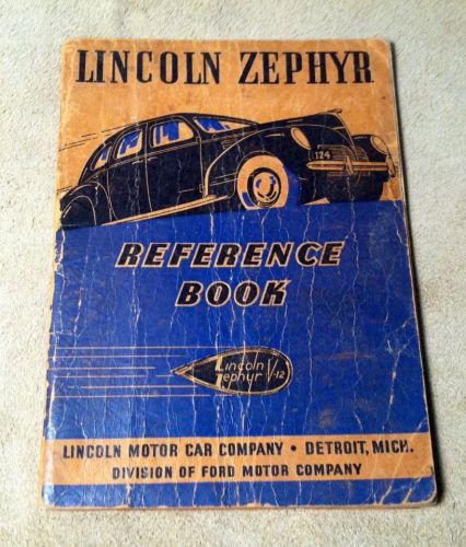 1938 lincoln zephyr v-12 owners manual