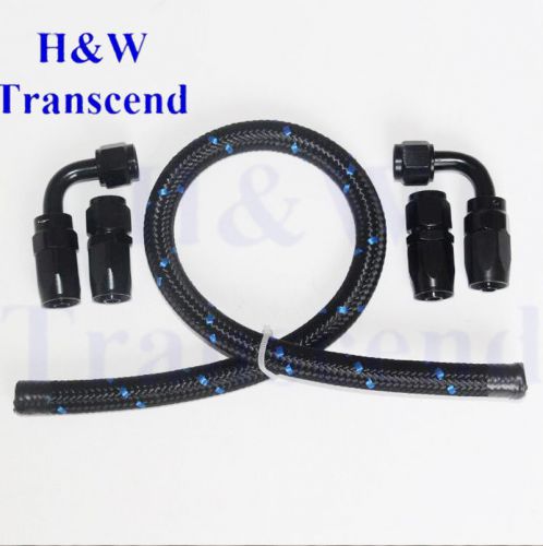 An6 -6an steel nylon braided oil fuel line 2meter6.6 feet hose end fitting 2bbb2
