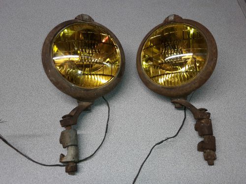 Vintage amber ford fog lamps pair lights