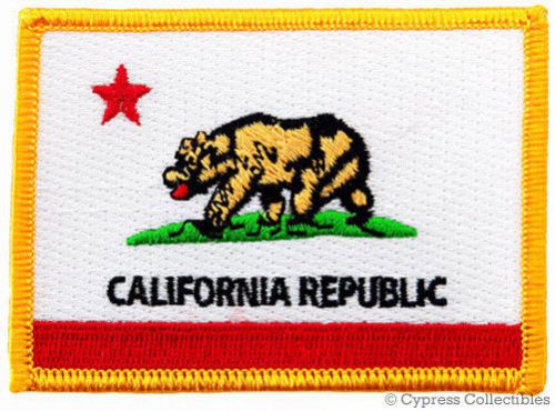 California biker patch iron-on embroidered iron-on state flag