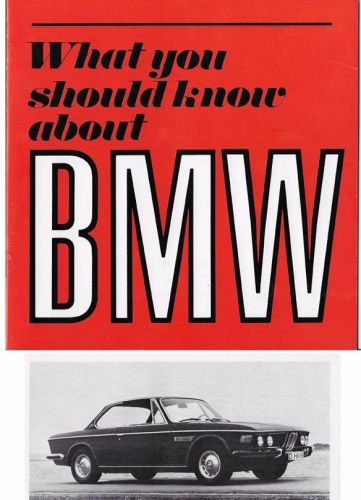 1969 bmw confidential salesman only brochure 2800cs 2500