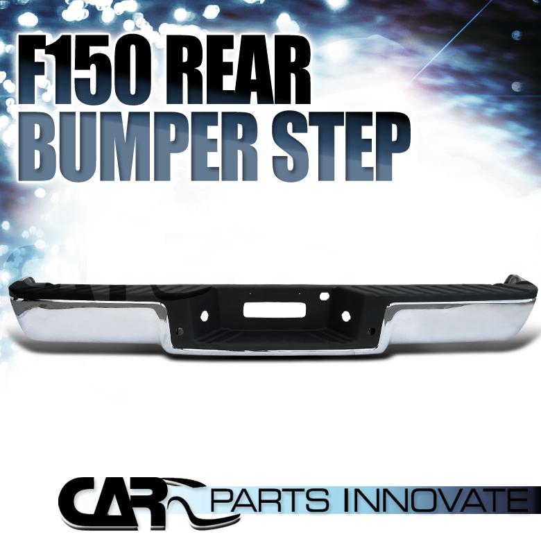 04-05 f150 light duty styleside chrome rear bumper step w/o sensor hole