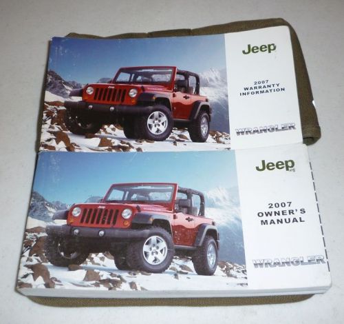 2007 jeep wrangler owners manual guide set 07 w/case