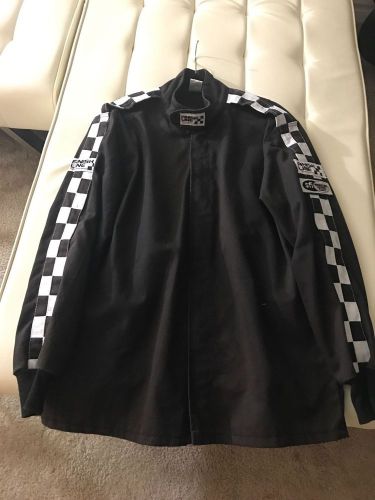 Used - finishline sfi-1 qualifier single-layer racing jacket only, black medium