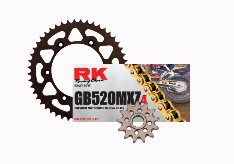 Rk outlaw racing gold chain and aluminum sprocket kit rmz 450 05-12 13/52