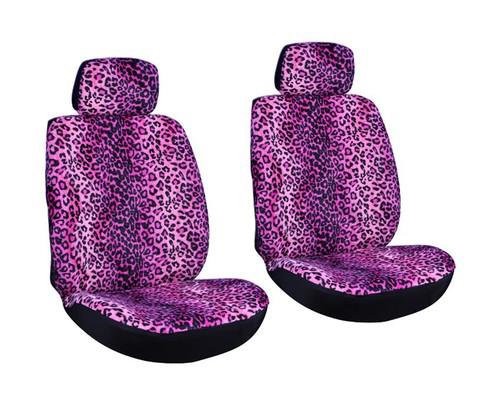 17pc set purple cheetah leopard auto seat covers seat belt pads steering wheel