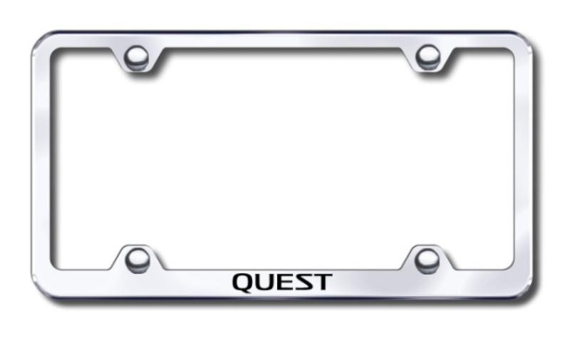 Nissan quest wide body  engraved chrome license plate frame -metal made in usa