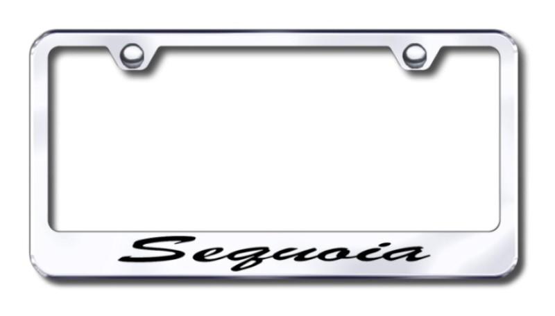 Toyota sequoia script  engraved chrome license plate frame made in usa genuine