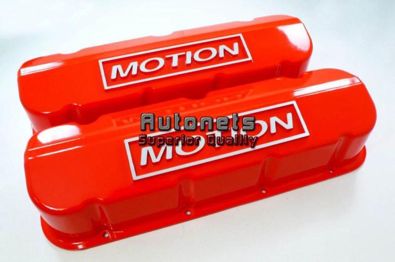 Baldwin motion big block chevy aluminum orange valve cover bbc hot rod racing
