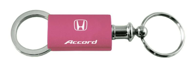 Honda accord pink anondized aluminum valet keychain / key fob engraved in usa g