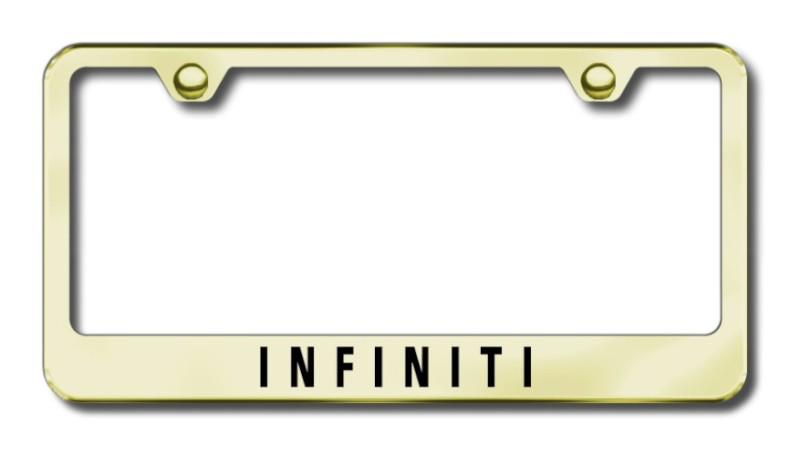 Infiniti  engraved gold license plate frame -metal made in usa genuine