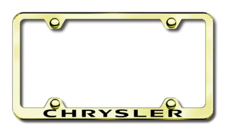 Chrysler  wide body laser etched gold license plate frame-metal made in usa gen