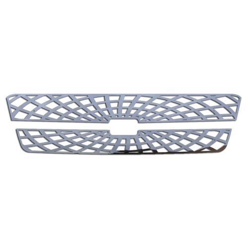 Chevy silverado hd 03-04 spider web polished stainless aftermarket grille insert