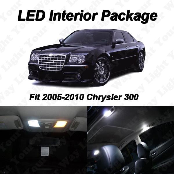 6 pieces xenon white led lights interior package kit for 2005-2010 chrysler 300
