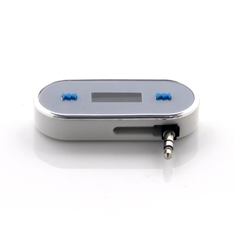 Wireless 3.5mm in-car handsfree music fm transmitter for phones ipod ipad white