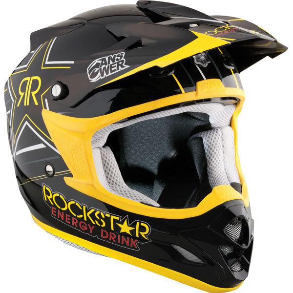 Black xxl answer racing comet rockstar helmet 2013 model