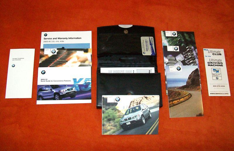 2003 bmw x5 owners manual set with oem leather case 3.0i  x5 4.4i  x5 4.6is x 5 