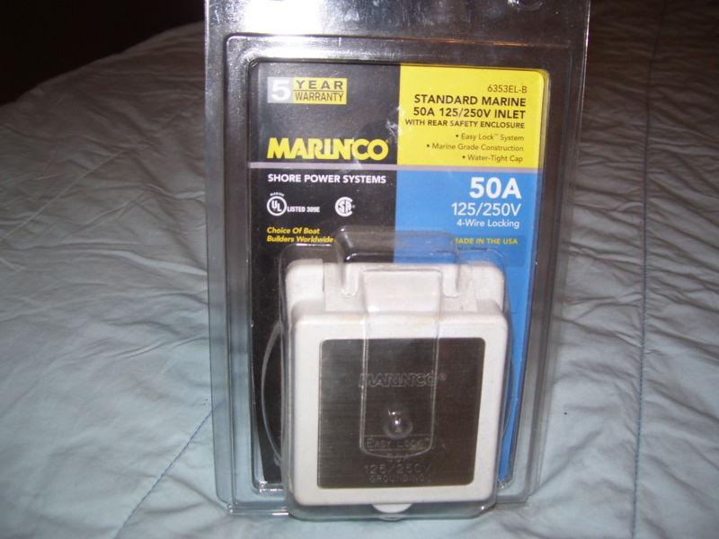 Marinco hubble charles 50 amp 125/250 inlet 4 wire 6353el-b