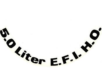 1984 & 1985 ford mustang  "5.0 liter e.f.i. h.o." air cleaner lid decal