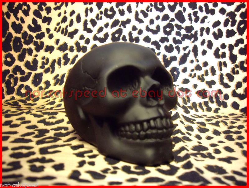 Punk big matte black skull shifter knob custom project handle lever flat primer
