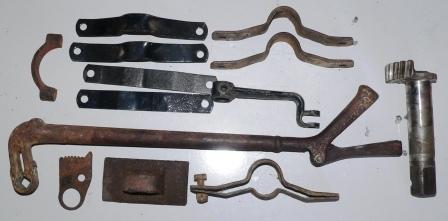 Model 'a' ford brake equalizer brackets and parts.