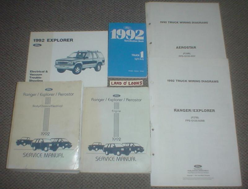 1992 ford explorer/ranger/aerostar shop/service manual lot5 +evtm+wiringdiagrams