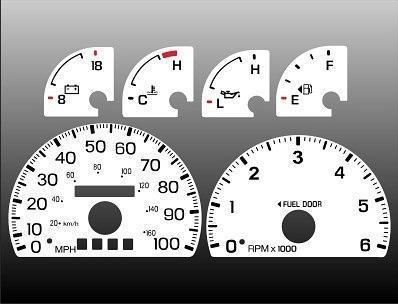 1997-1998 ford f150 expedition instrument cluster white face gauges 97-98